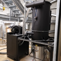 zbiornik przemysłowy ATEX z filtrami czyszczenie sprężonym powietrzem automatyczny zrzut pyłu praca