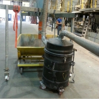 separator cyklonowy z filtrem kieszeniowym do centralnej instalacji odkurzania praca