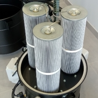 separator cyklonowy z filtrem czyszczenie sprężonym powietrzem do centralnej instalacji odkurzania system filtracji