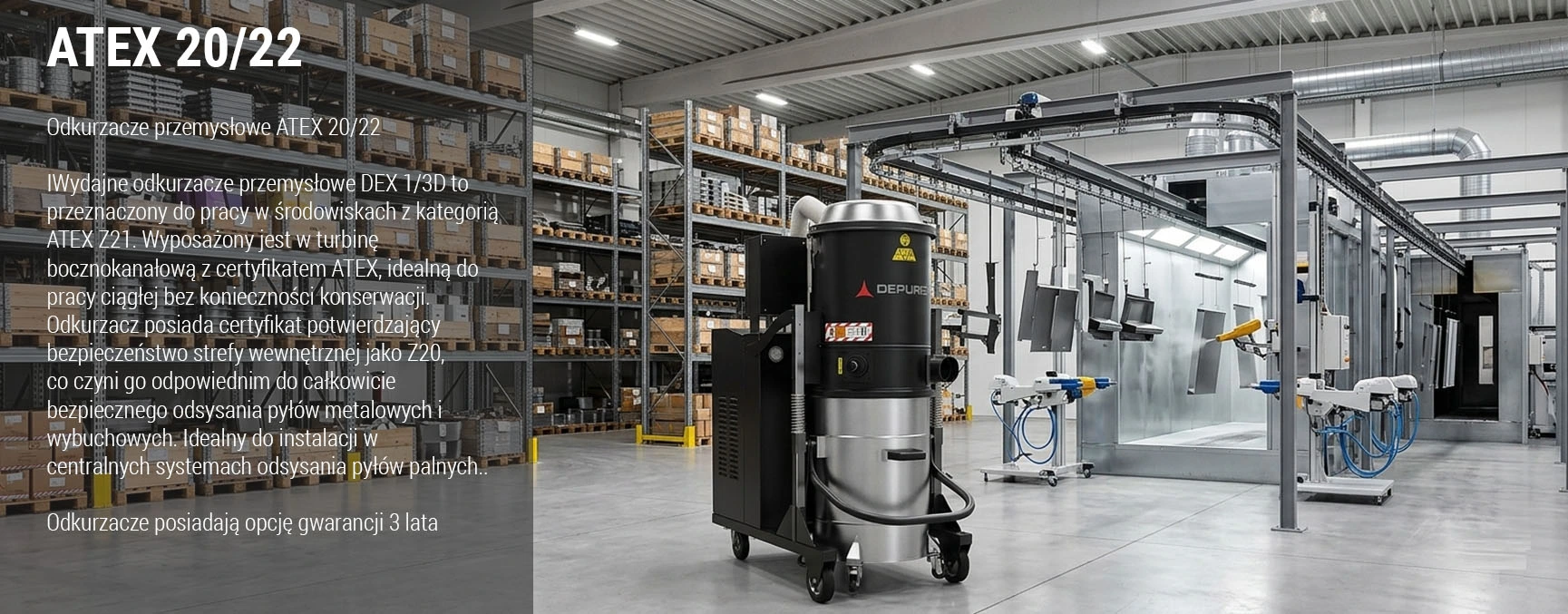 Depureco - Odkurzacze do pyłów palnych wybuchowych ATEX Z20/22